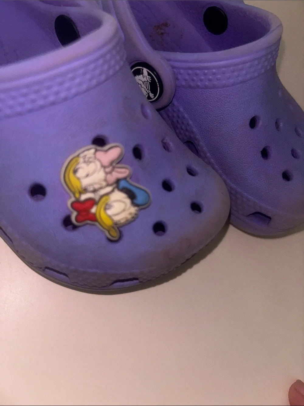 CROCS Kids Lavender Slip-On Clogs with Character Charm
